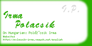 irma polacsik business card